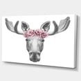 thumbnail image 2 of Designart Moose with Floral Head Wreath, 2 of 3