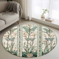 thumbnail image 2 of Vintage Butterfly Round Area Rug 4 FT, Non Slip Indoor Outdoor Rug, Pastoral Botanical Teal Spring Summer Washable Soft Circular Carpet Non-Shedding Floor Mat for Coffee Table Nursery Foyer Balcony, 2 of 9