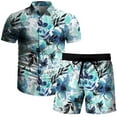 thumbnail image 5 of Rciityk Mens Hawaiian Short Sleeve Shirt Suits Flower Print Suits Tropical 2PC Sets Button Down Shirts And Shorts Outfit, 5 of 5