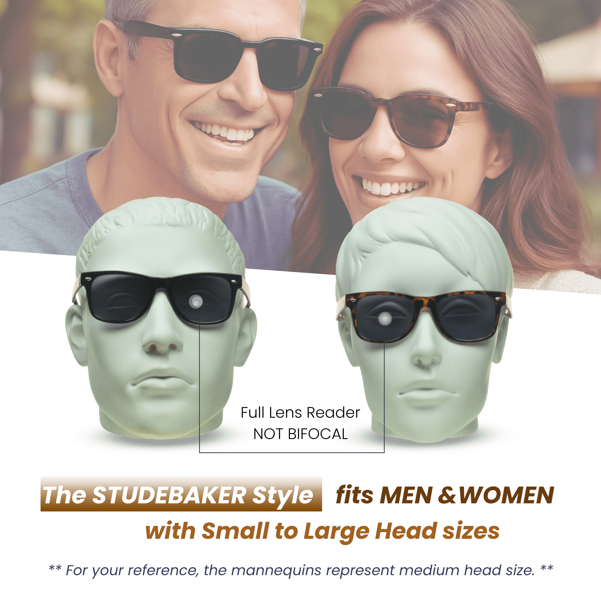 Reading Sunglasses Full Lens Magnification Sun Readers for Men and Women