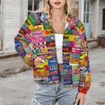 thumbnail image 3 of Jackets for Women Winter Coat Jackets Flannel Stand Collar Jacket(Candy Wrappers,Size:S-4XL), 3 of 7
