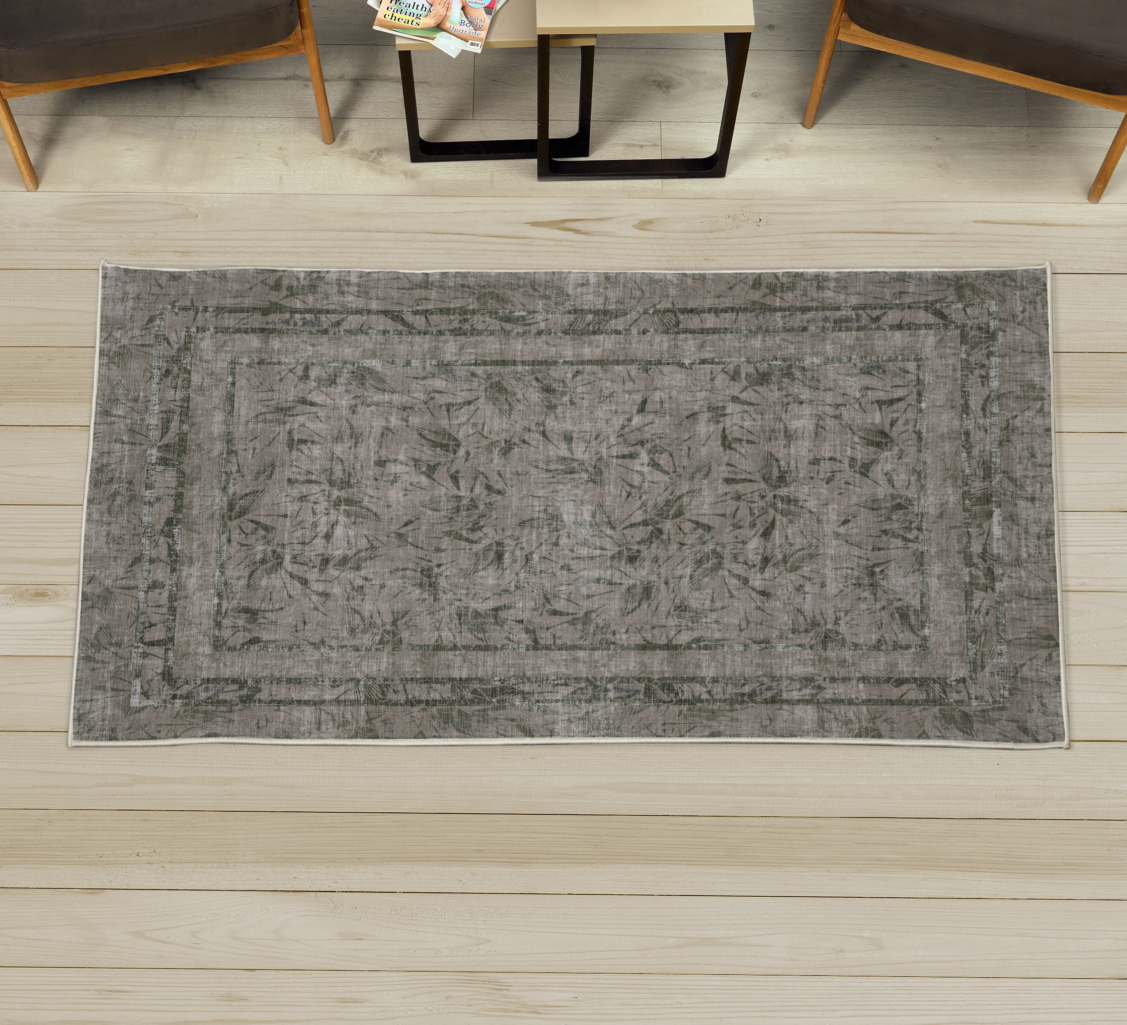 Neon Palm Leaf Hawaiian Print Round Rug main image 1