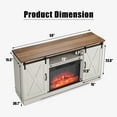 thumbnail image 3 of VANACC 59" Fireplace TV Stand Sliding Barn Door Wood Entertainment Center with a 23" Electric Fireplace Insert, Distressed White & Barnwood, 3 of 8