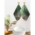 thumbnail image 2 of Dark Green Ocean Waves Kitchen Dish Towels for Drying Dishes Set of 4, Summer Beach Coastal Abstract Waffle Weave Microfiber Hand Tea Bathroom Towels Quick Dry & Absorbent Towel 12x12, 2 of 7
