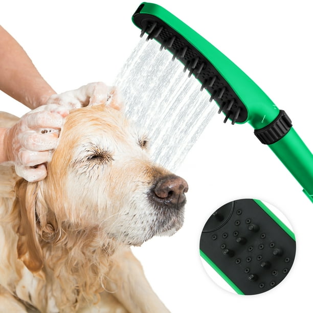 Pet Shower Sprayer Attachment with Brush, Sprayer and Scrubber Tool in
