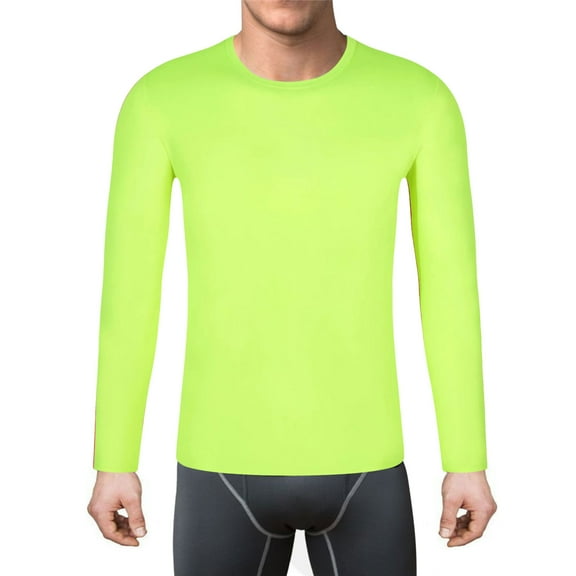 Summer Long Sleeve T Shirts for Men Green Mens Crew Neck Solid Color Shirt