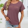 thumbnail image 2 of Sexlip Womens Short Sleeve T Shirt Fun Cartoon Pattern Side Button Design Soft Fabric Relaxed Silhouette for Daily Casual Wear Red L, 2 of 6