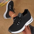 thumbnail image 7 of Mostsola Walking Shoes Women Lace up Sock Shoes Lightweight Anti-Slip Knit Platform Sneakers, 7 of 7