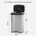 thumbnail image 6 of Atilioo 80 Liter/21.1 Gallon Trash Can with Lid, Stainless Steel Garbage Can with Foot Pedal, Soft-Close Lid Rubbish Bin for Home Kitchen Office, 6 of 10