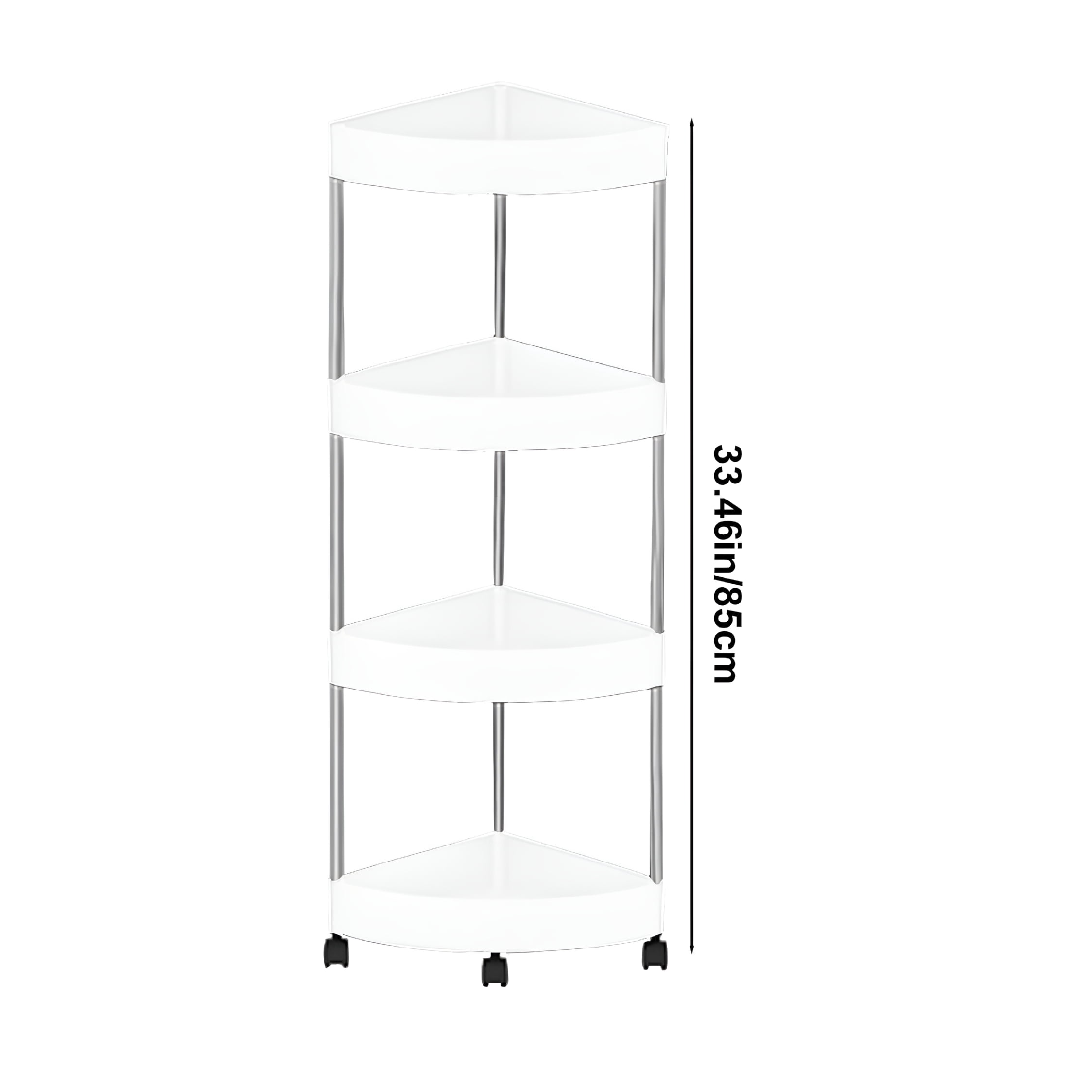 ACDANC Corner Shower Caddy Tension Pole Shower Organizer with 4 Tier Shelf for Bathroom Bathtub Tub Shampoo - Floor Standing Rack Bath Storage Holder