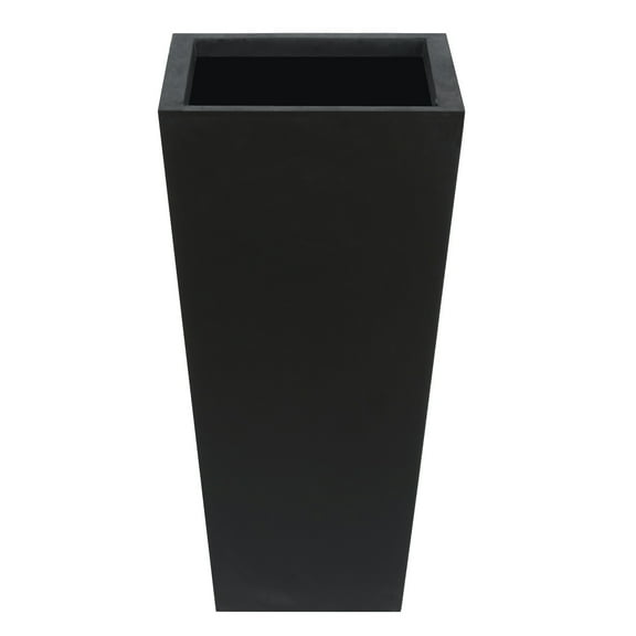 Tall Square Planter - Modern Black Planter - Outdoor Patio Decor - Durable Planter - Home Garden Planter 24.2"
