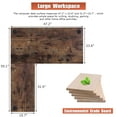 thumbnail image 2 of L-Shaped Computer Desk, Corner Desk Gaming Table Computer Desk L Shaped Desks Gaming Desks with Large Desktop for Home Office, Brown, 2 of 7