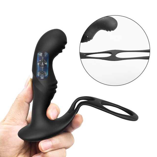 1pcs Male Cock ring vibrator wireless remote control Butt plug delayed ejaculation sex toy oso de fresa Electrónica
