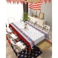 thumbnail image 2 of 4th of July Tablecloth Patriotic Stars Table Cloth for Independence Day Waterproof Poppy Eucalyptus Leaves Tablecloths Rectangle Kitchen Table Cover for Dinner Picnic Memorial Day Holiday Party 60x102, 2 of 6
