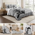 thumbnail image 6 of Twin Quilt Set 68''x86'', Modern Elephant Lightweight Summer Bedspread Coverlet Set with 2 Pillow Shams, Grey Modern Art Bathtub Breathable All Season Quilt Bedding for Dorm/Bedroom, 6 of 9