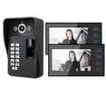 thumbnail image 4 of Videoportero con contraseña RFID y huella dactilar de 7 pulgadas, 2 monitores, sistema de acceso a timbre con cable, 100-240VAU, 4 of 10