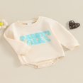 thumbnail image 3 of Baby Girls Long Sleeve Letter Embroidery Casual Sweatshirt Romper, 3 of 9