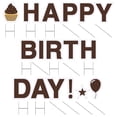 thumbnail image 2 of Vispronet Happy Birthday Yard Signs with Stakes – Each Letter is 18in Tall – Includes Bonus Star, Cupcake and Balloon – Weather-Resistant Signs and Steel Stakes (Brown), 2 of 7