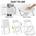 thumbnail image 2 of JOYMOR 10 Pack White Plastic Folding Chair, Indoor Outdoor Stackable Seat, 2 of 9