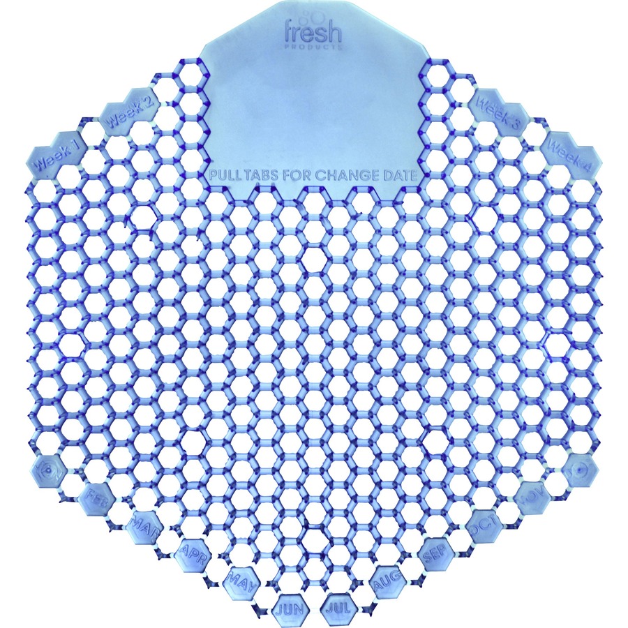 Fresh Products Wave 3D Urinal Screen - Lasts upto 30 Days - Splash Resistant, Odor Neutralizer - 10 / Pack - Blue | Bundle of 5 Packs