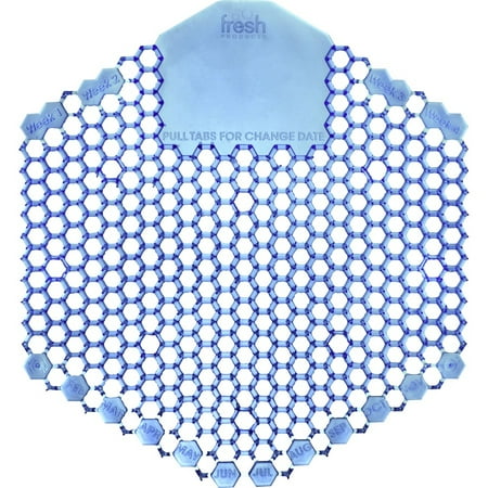 Fresh Products Wave 3D Urinal Screen - Lasts upto 30 Days - Splash Resistant, Odor Neutralizer - 10 / Pack - Blue | Bundle of 5 Packs
