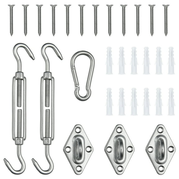 Yescom Triangle Sun Shade Sail Hardware Kit 5" 304 Anti-Rust Stainless Steel M6 Accessory 40pcs for Outdoor Canopy