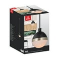 thumbnail image 5 of Globe Electric Bari 1-Light Matte Black Pendant with Half Opal Glass Shade and Brass Accents, 5 of 5