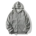 thumbnail image 2 of njshnmn Big Mens Heavy Zip Up Jacket with Hood Casual Hooded Sweatshirt Jacket, 2 of 7