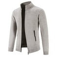 thumbnail image 3 of Otvok Mens Coats Autumn And Winter Stand Collar Sweater Fleece Jacket, 3 of 6