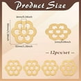 thumbnail image 2 of 12pcs Brass Backplate Washers Golden Flower Shape Flat Washers 1.3 inch Decorative Gasket Classical Furniture Decoration Hardware, 2 of 9