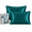 Peacock Green, variant on 2 Pack One-Sided Mulberry Silk Pillowcases, 19 Momme Front 100% Mulberry Silk, Wide Hem Envelope Pillow Covers, Standard 19 x 29 in, Smooth Pillow Cases for Hair and Skin, Gift Box