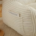 thumbnail image 2 of Giant Plush Bean Bag Chair for Adults with Armrests and Footstool, Comfy Beige Beanbag Chaise Lounge Lazy Floor Sofa Chair for Living Room, Bedroom & Dorm, Cozy Fluffy Cloud Mini Couch (Beige), 2 of 11