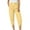 Yellow, variant on aidice Summer Pants for Women Capris Casual Button Zip Elastic Waisted Cropped Jogger Pants with Pockets
