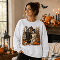 thumbnail image 5 of Frankenstein Couple Pumpkin Patch Sweatshirt, Vintage Halloween Fall Festival Sweater, 5 of 9