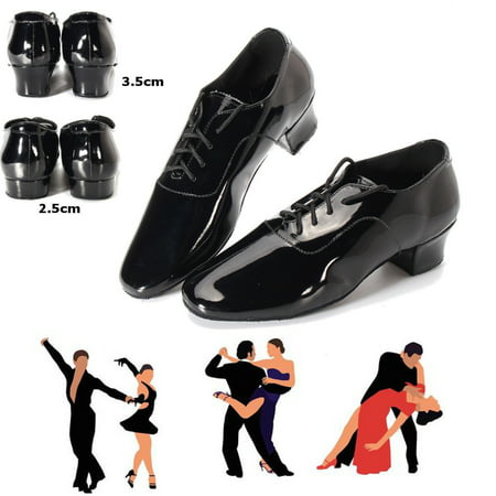 Adult Men Ballroom Latin Salsa Tango Dance Shoes Black Color 2.5cm / 3.5cm (Best Heels To Dance In)