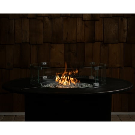 Fire Sense - Tempered Glass Wind Guard for Round LPG Fire Pits - Clear