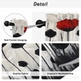 thumbnail image 5 of Red Black Floral Kitchen Curtains, Vintage Rustic Oil Painting Flowers Light Filtering Window Curtain Panels, 2Pcs Rod Pocket Window Treatments Set for Study Room Bathroom Bedroom 52x54 Inches, 5 of 9