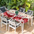 thumbnail image 2 of Pink Valentines Day Table Cloths for 4 Foot Rectangle Tables, Love Heart Eucalyptus Botanical Retro Patio Waterproof Elastic Fitted Tablecloths, Washable Rectangular Table Cover for Camping, 2 of 8