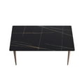 thumbnail image 5 of Magic Home 63" Light Luxury Sintered Stone Dining Table with Carbon Steel Legs,Dining Table for 6 Person with Slate Rectangular Tabletop for Dining Room, Black Tabletop with Moran Purple Legs, 5 of 6