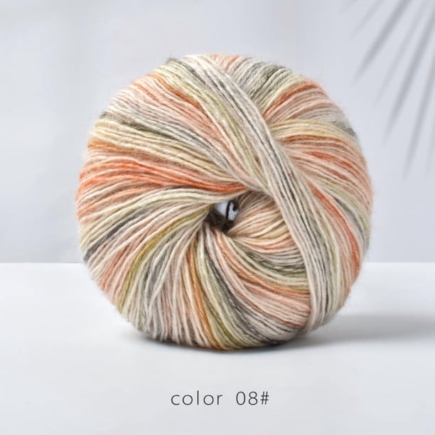 XmhyTop-A Hilo de crochet de algodón y acrílico de 200 g, hilo multicolor para tejer mantas, chales, bufandas y fondos, C07
