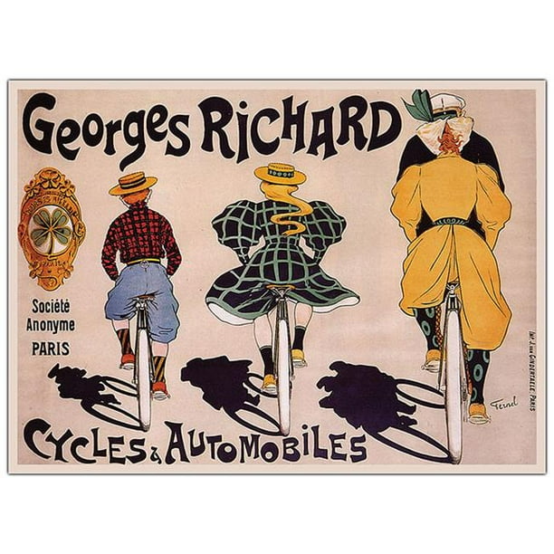 Georges Richard Cycles et Automobiles-Encadré 24x32 Toile Art
