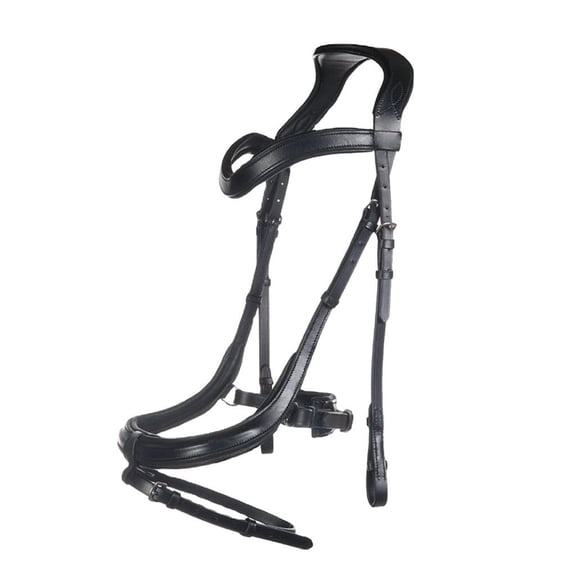 Snaffle Jumping Bridle |Premium English Bridle for Horses| Soft Padded Anatomical Designer Stitched & Brass Buckles English Jumping Bridle for Horses