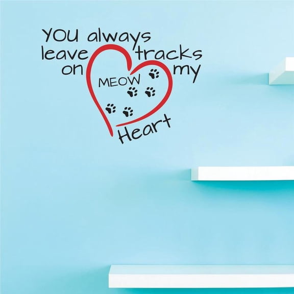 Custom Decals You always leave tracks on my heart Wall Art Size: 12 Inches x 18 Inches Color: Multi