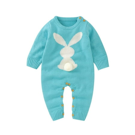 

Autumn Winter Cute Bunny Pattern One-Pieces 0-24M Baby Knitted Sweater Rompers Soft Bodysuits Toddler Outfits Clothes
