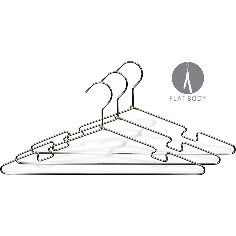 The Great American Hanger Company Polished Chrome Metal Top Hanger with Notches (Box of 100)
