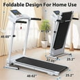 thumbnail image 2 of Folding Treadmill with Incline 2.5HP 12KM/H Electric Treadmill for Home Foldable, Bluetooth Music Cup Holder Heart Rate Sensor Walking Running Machine for Indoor Home Gym Exercise Fitness, 2 of 6