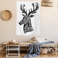 thumbnail image 2 of Antlers Decor Wall Hanging Tapestry, Tattoo Pattern In the Shape Of A Deer Creative Decorative portrait Black and White, Bedroom Living Room Dorm Accessories, 60 X 80 Inches, by Ambesonne, 2 of 5