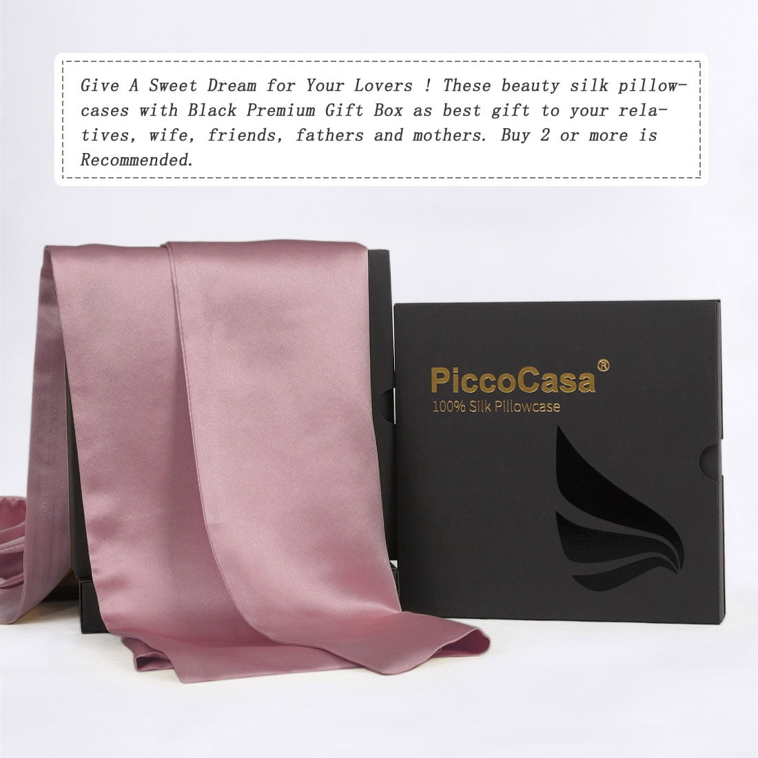 Unique Bargains 2-Pack 22 Momme 100% Silk Pillowcases, Standard, Mauve