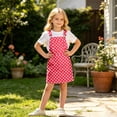 thumbnail image 2 of Bobifish Toddler Girls Suspender Dress Polka Dot Print Sleeveless Pocket Casual Dresss Everyday Loose Fit Children Girls Dresss, 2 of 7
