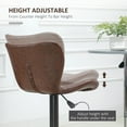 thumbnail image 4 of HOMCOM Adjustable Bar Stools Set of 2, Swivel PU Leather Bar Chairs, 4 of 10